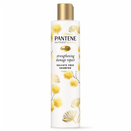 Pantene Sulfate Free Shampoo Hair Strengthening Anti Frizz Damage Repair Shampoo with Castor Oil Perspective: front