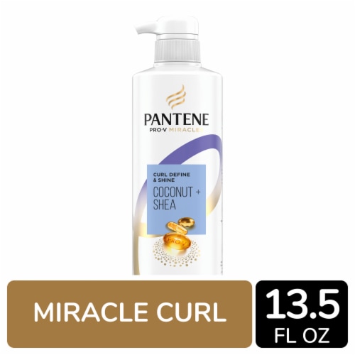 Pantene Miracles Curl Define and Shine Shampoo with Coconut and Shea Sulfate Free Perspective: front