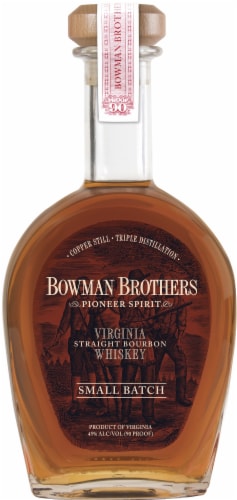 Bowman Brothers Small Batch Virginia Straight Bourbon Whiskey Perspective: front