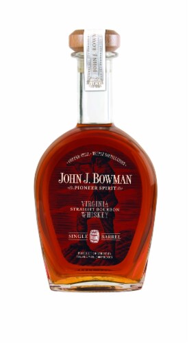 Bowman Brothers Single Barrel Virginia Straight Bourbon Whiskey Perspective: front