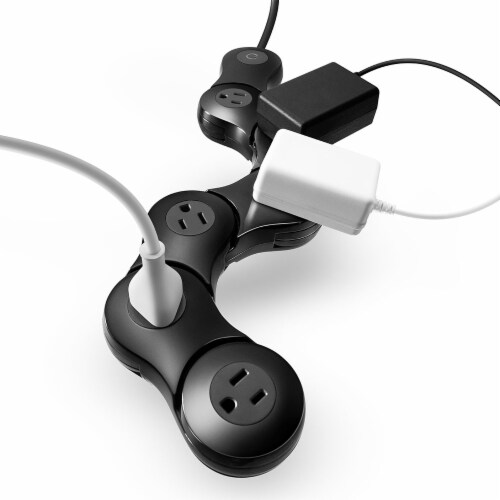 Quirky Pivot Black Power Extention Strip Perspective: front