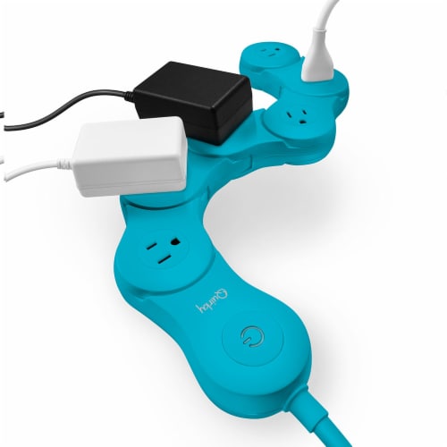 Quirky Pivot Power Teal 6-Outlet Surge Protector Perspective: front