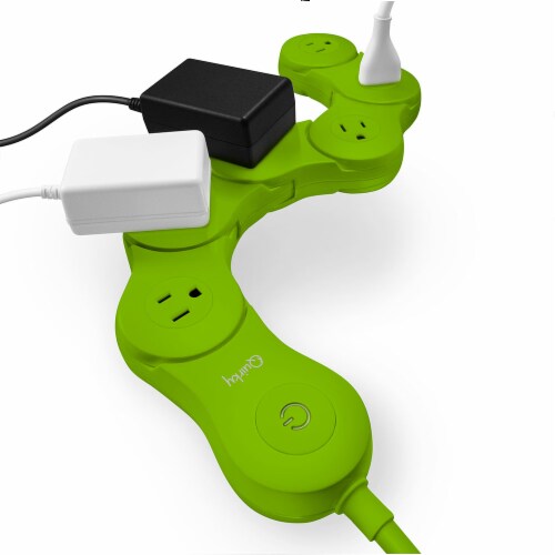 Quirky Pivot Power Green 6-Outlet Surge Protector Perspective: front