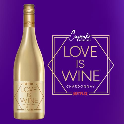 Cupcake Vineyards Netflix Love Is Chardonnay California White Wine Perspective: front