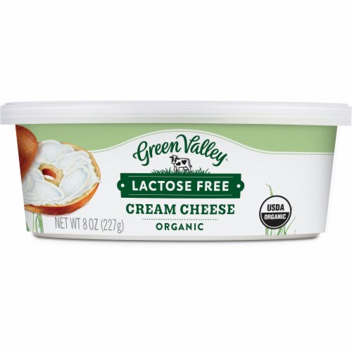 Green Valley Creamery Lactose Free Organic Cream Cheese, 8oz tub Perspective: front