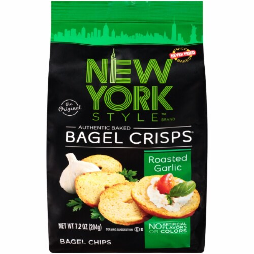 New York Style™ Roasted Garlic Bagel Crisps® Perspective: front