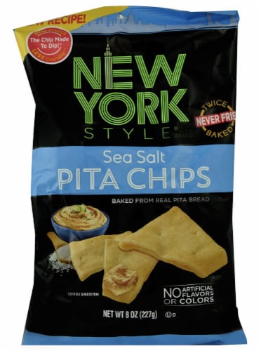 New York Style Sea Salt Baked Pita Chips Perspective: front