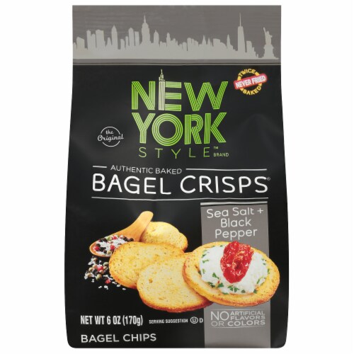 New York Style Sea Salt & Black Pepper Bagel Crisps Perspective: front