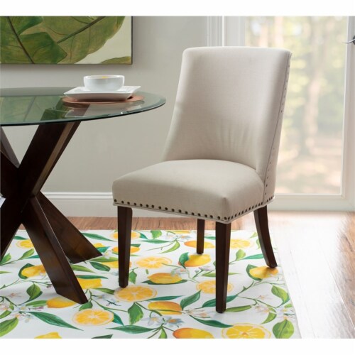 Linon Hale Wood Dining Chairs Set of Two in Espresso and Natural Beige 1 Harris Teeter