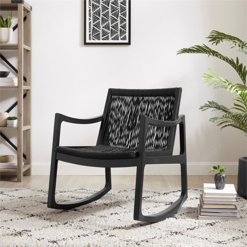 Black woven chair clearance
