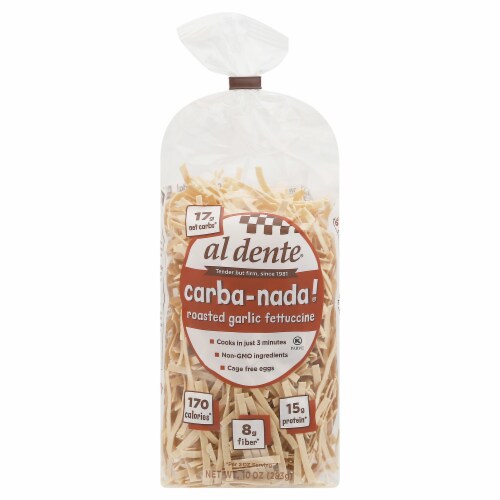 Al Dente® Roasted Garlic Fettuccine Pasta Perspective: front