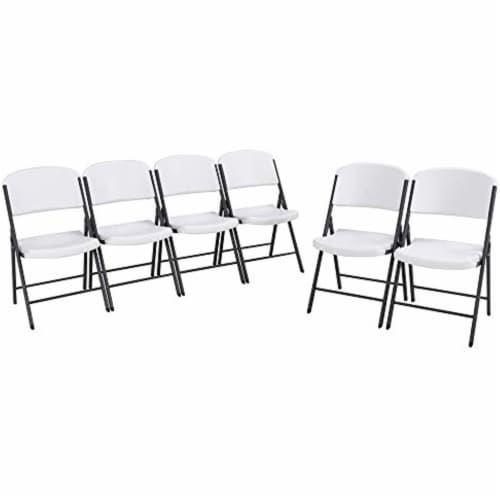 LIFETIME Commercial Grade Folding Chairs, 6 Pack, White Granite, 1 ...