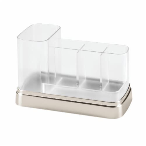 iDesign Lumis Vanity Organizer - Clear/Silver Perspective: front