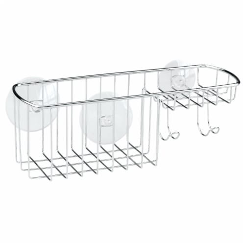 InterDesign Rondo Combo Basket Suction Bath Caddy - Stainless Steel Perspective: front