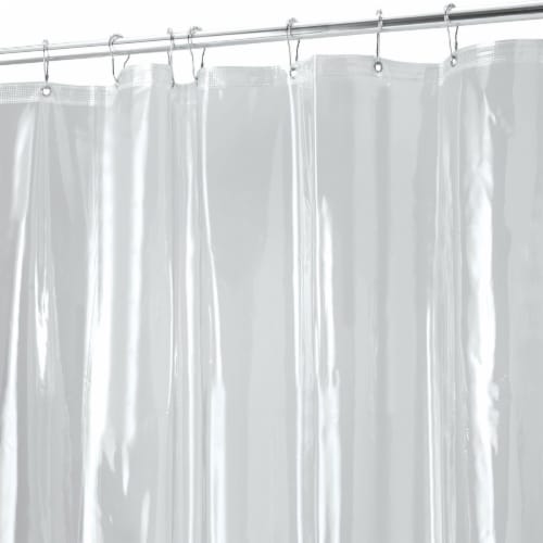 iDesign 72 In. x 72 In. Antibacterial Clear Vinyl Shower Curtain Liner 12030 Perspective: front