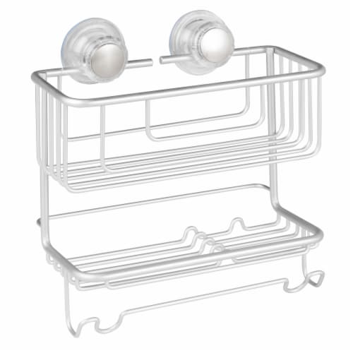 iDesign Metro Aluminum Turn-N-Lock Combo Basket - Silver Perspective: front