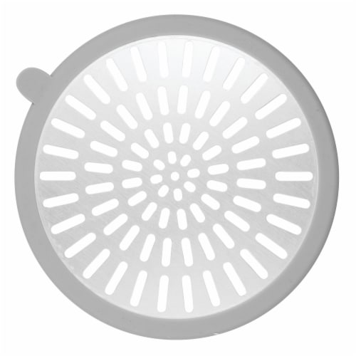 InterDesign Metro Shower Stall Drain Protector - Gray/Silver Perspective: front