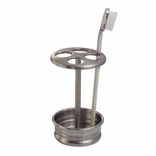 InterDesign Cameo Toothbrush Stand - Silver Perspective: front