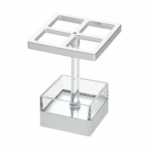 InterDesign Clarity Toothbrush Stand - Clear/Chrome Perspective: front