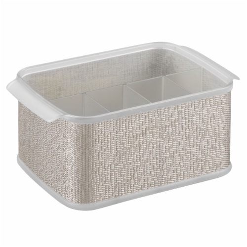 iDesign Twillo Silverware Caddy - Silver Perspective: front