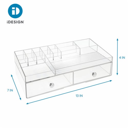 InterDesign Drawers 2-Drawer Cosmetic Organizer - Clear Perspective: front