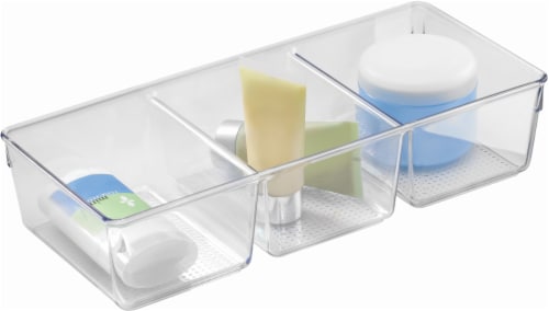 iDesign Clarity 3-Compartment Tray - Clear Perspective: front