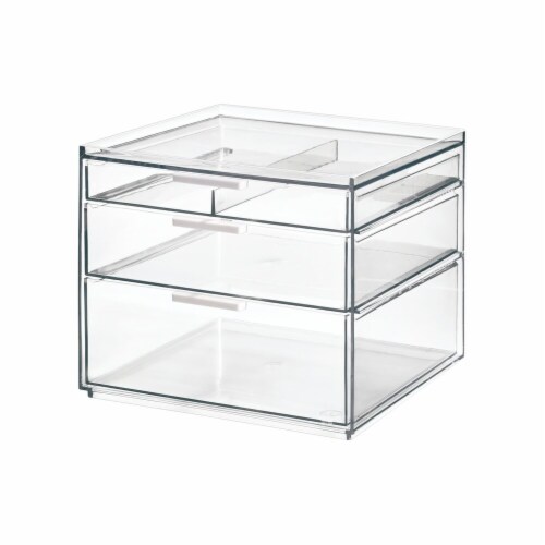 iDesign 3 Drawer Clear Cosmetic Organizer Perspective: front