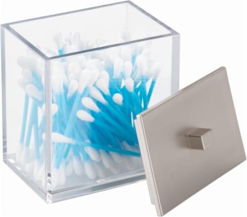 InterDesign Clarity Vanity Canister - Clear/Silver Perspective: front
