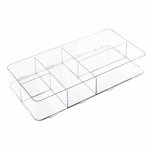iDesign Clarity Divided Interlocking Drawer Organizer - Clear Perspective: front