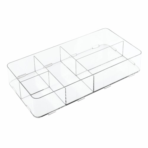iDesign Clarity Divided Interlocking Drawer Organizer - Clear Perspective: front