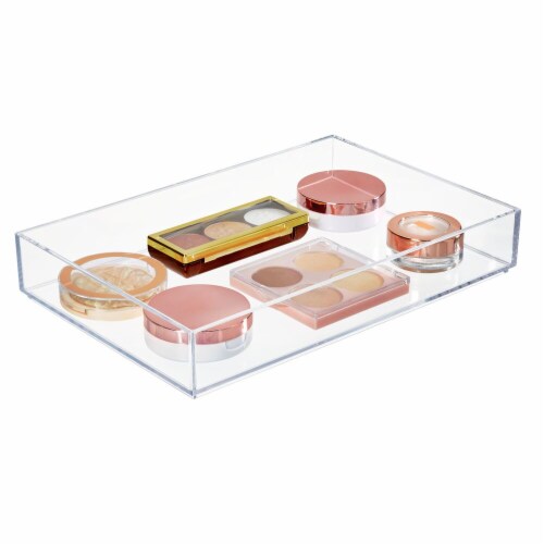 iDesign Clear Clarity Cosmetic Organiizer 8 x 12 x 2 Perspective: front
