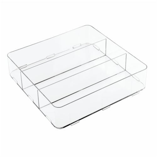 iDesign Clarity Interlocking Divided Drawer Organizer - Clear Perspective: front