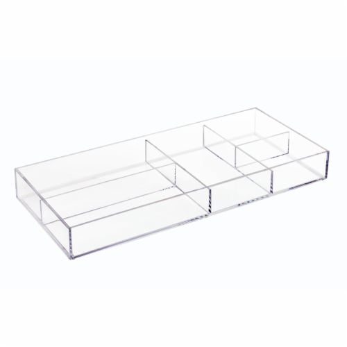 InterDesign Clear Divided Tray Perspective: front