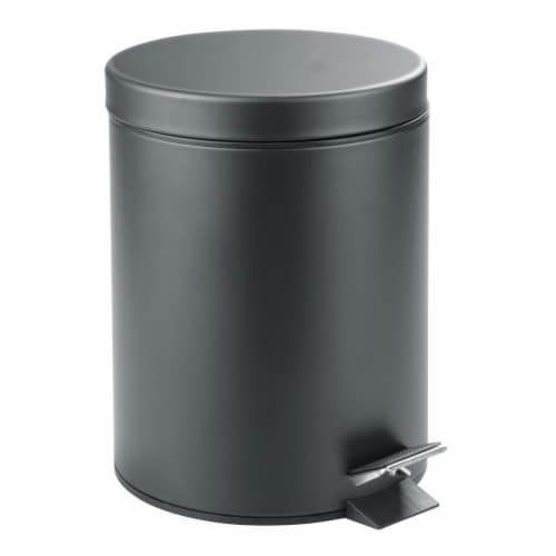 iDesign Step Can with Bucket Insert - Charcoal Perspective: front