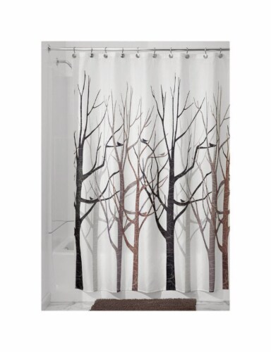 InterDesign 72 in. H x 72 in. W Gray and Black Bare Trees Shower Curtain - Total Qty: 2 Perspective: front