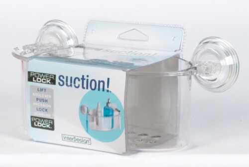 InterDesign Power Lock Clear Plastic Shower Basket - Total Qty: 4 