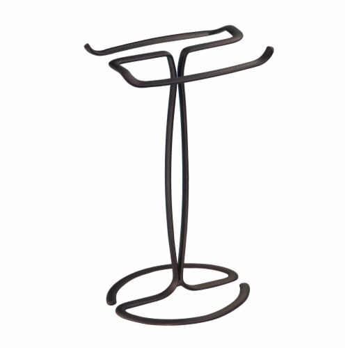 iDesign Axis Fingertip Steel Towel Holder - Black Perspective: front