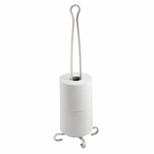 iDesign Axis Free-Standing Toilet Paper Roll Stand - Satin Perspective: front