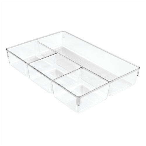 InterDesign Linus Divided Drawer Organizer - Clear Perspective: front