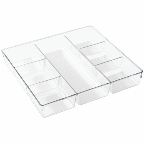 iDesign Linus Divided Drawer Organizer - Clear Perspective: front