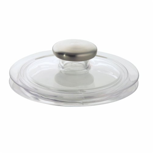 iDesign Forma 2 Sink Stopper - Clear/Stainless Steel Perspective: front