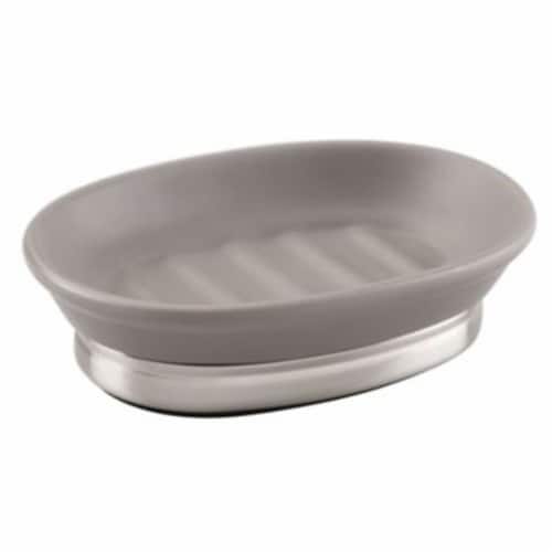 InterDesign Clear Rain Cosmetic Palette Organizer - Matte Gray/Silver Perspective: front