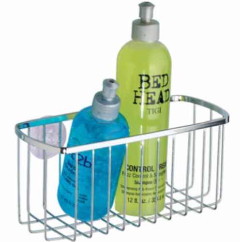 InterDesign Chrome Silver Stainless steel Shower Basket - Total Qty: 1 Perspective: front
