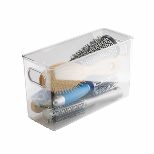 iDesign Linus Bath Bin - Clear Perspective: front