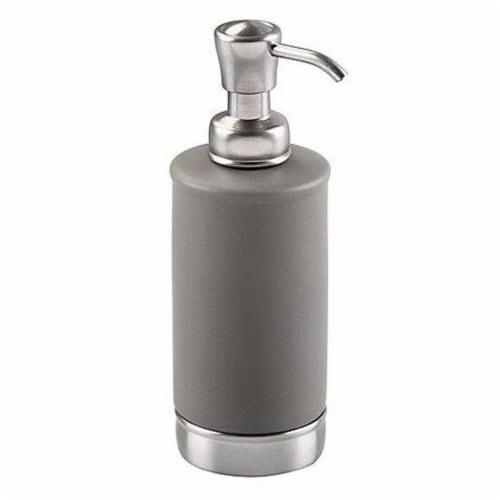 iDesign York Matte Soap Pump - Gray/Nickel Perspective: front