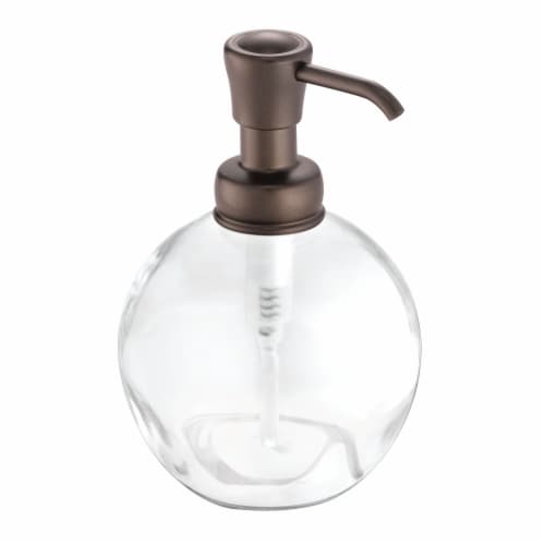 InterDesign Round Glass Soap Pump - Clear Perspective: front