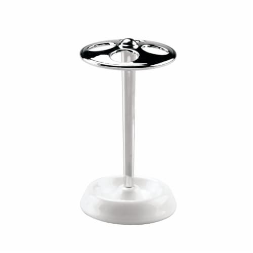 InterDesign York Toothbrush Holder - White/Chrome Perspective: front