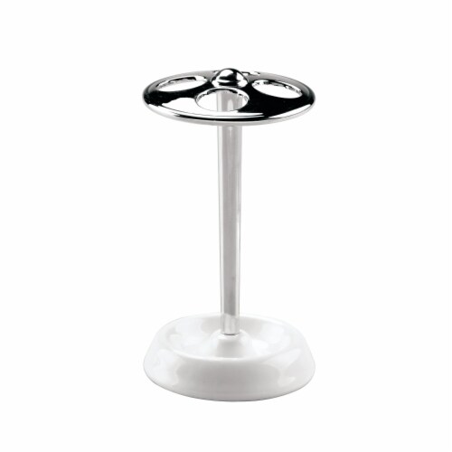 InterDesign York Toothbrush Holder - White/Chrome Perspective: front