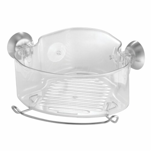 iDesign Forma Suction Corner Basket - Clear Perspective: front