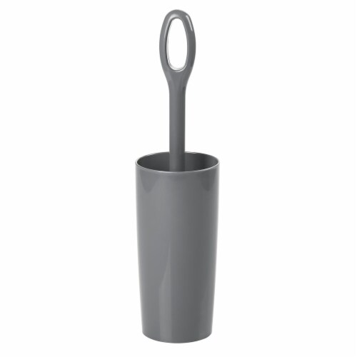 InterDesign Moda Toilet Bowl Brush and Holder - Slate Perspective: front